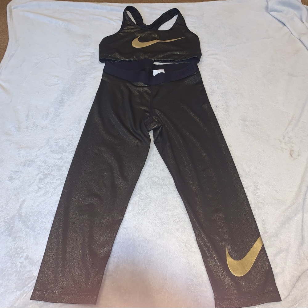Nike jump suit matching sports bra and leggings